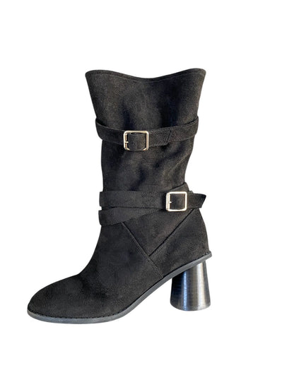 SUEDE BELT ANKLE BOOTS