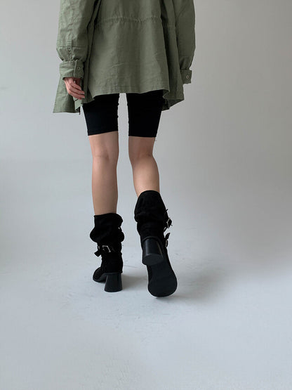 SUEDE BELT ANKLE BOOTS