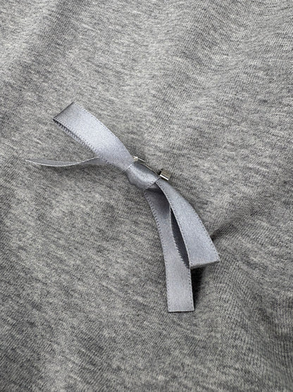 Ribbon shirring T-shirt