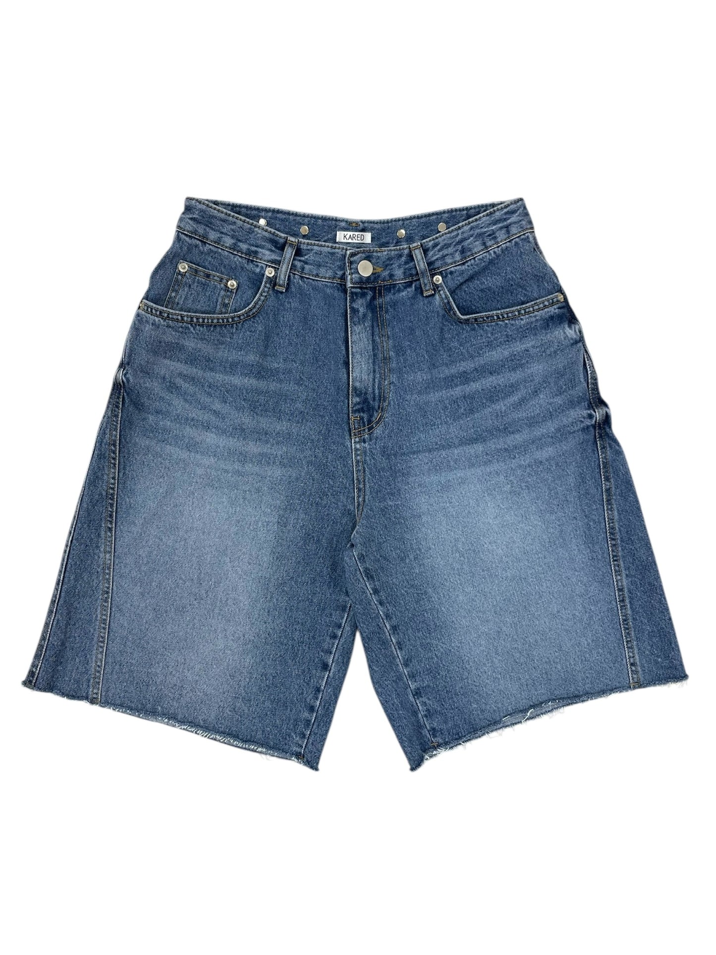 Button design half denim