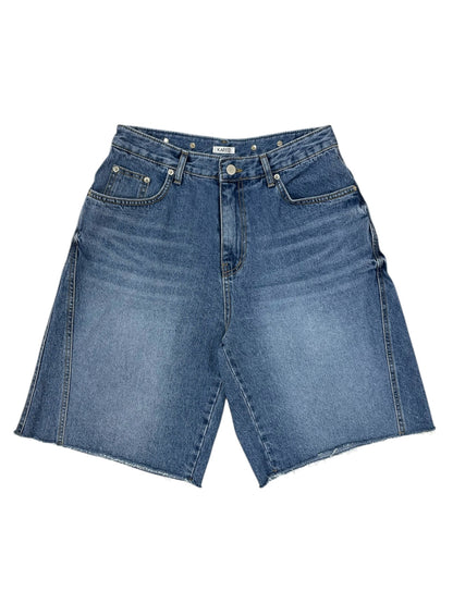 Button design half denim
