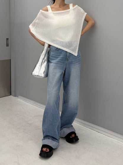 Summer knit poncho