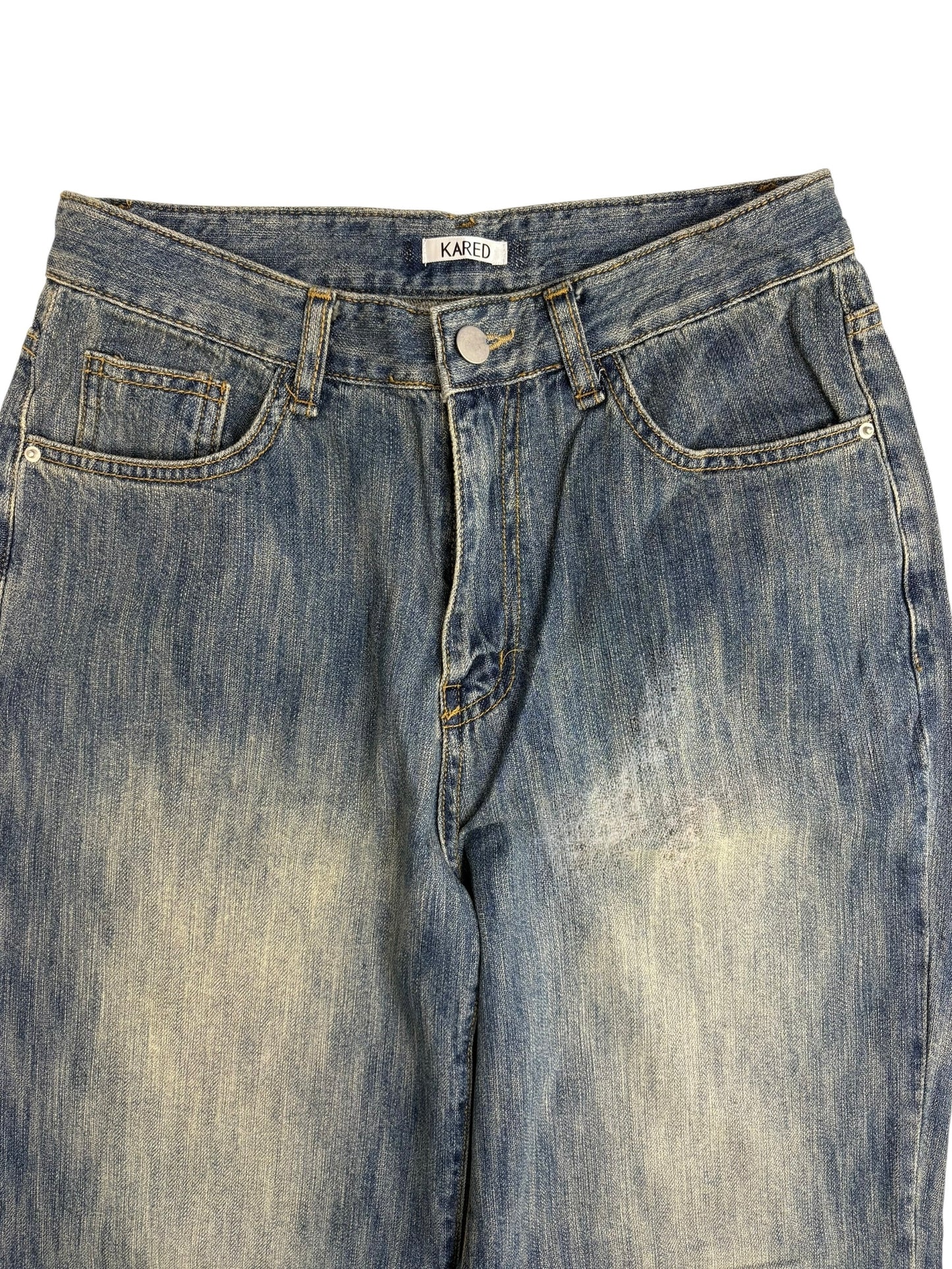 Straight wide wash jeans