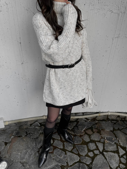 OVER TURTLE MIX KNIT