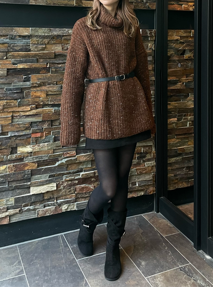 OVER TURTLE MIX KNIT