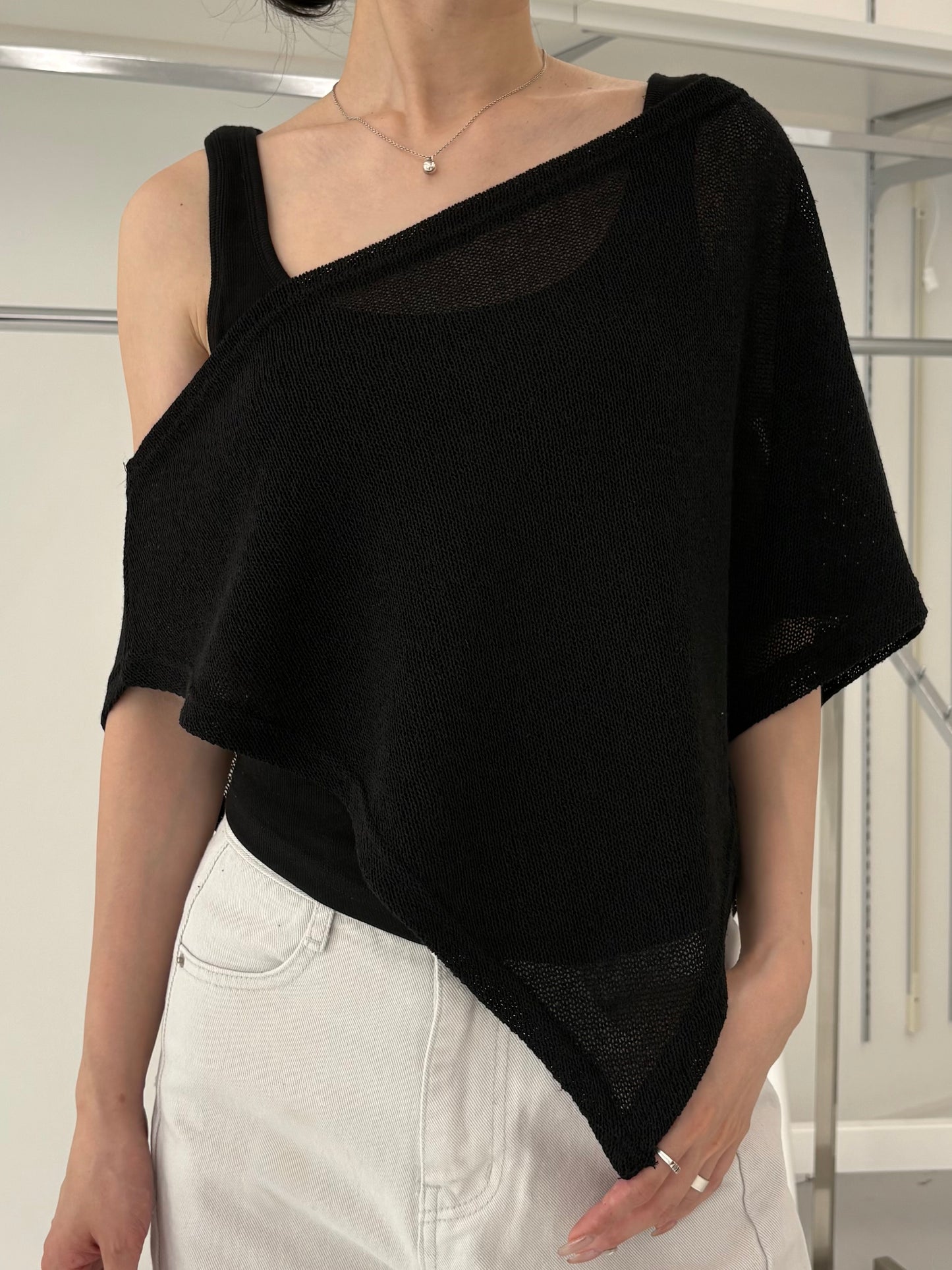 Summer knit poncho