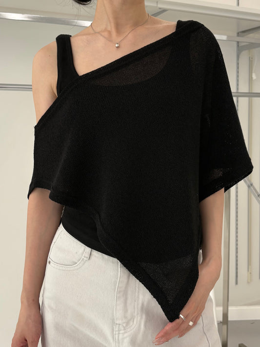 Summer knit poncho