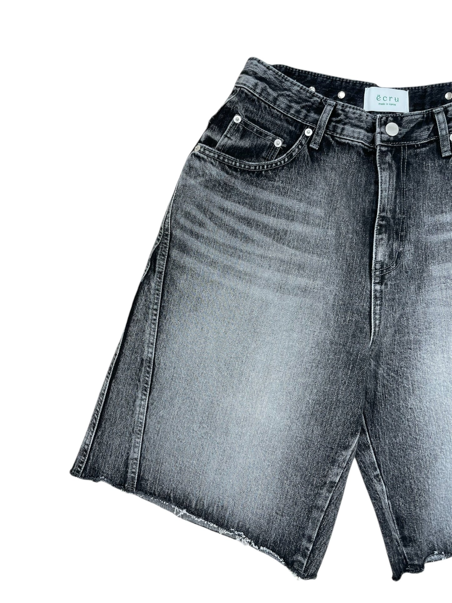 Button design half denim