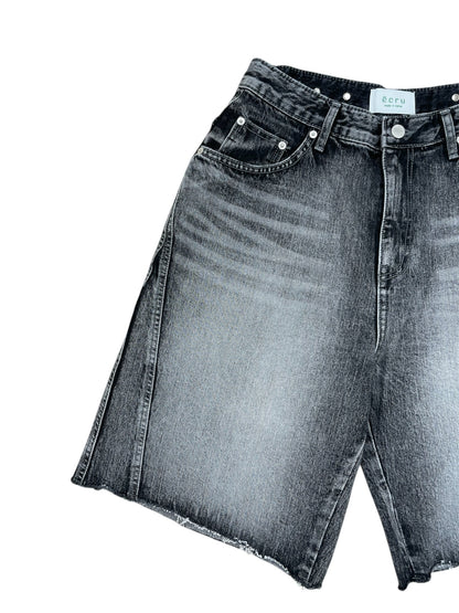 Button design half denim