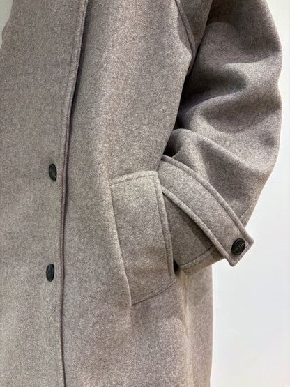 Stand collar wool long coat