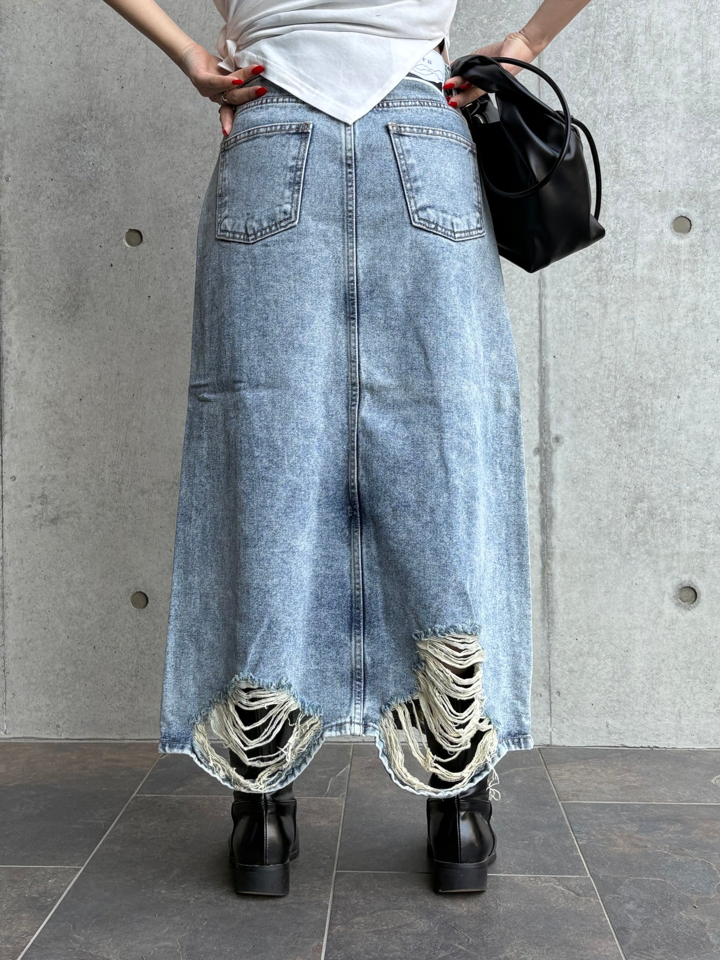 vintage denim long sk