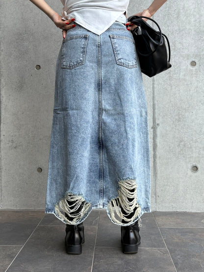vintage denim long sk