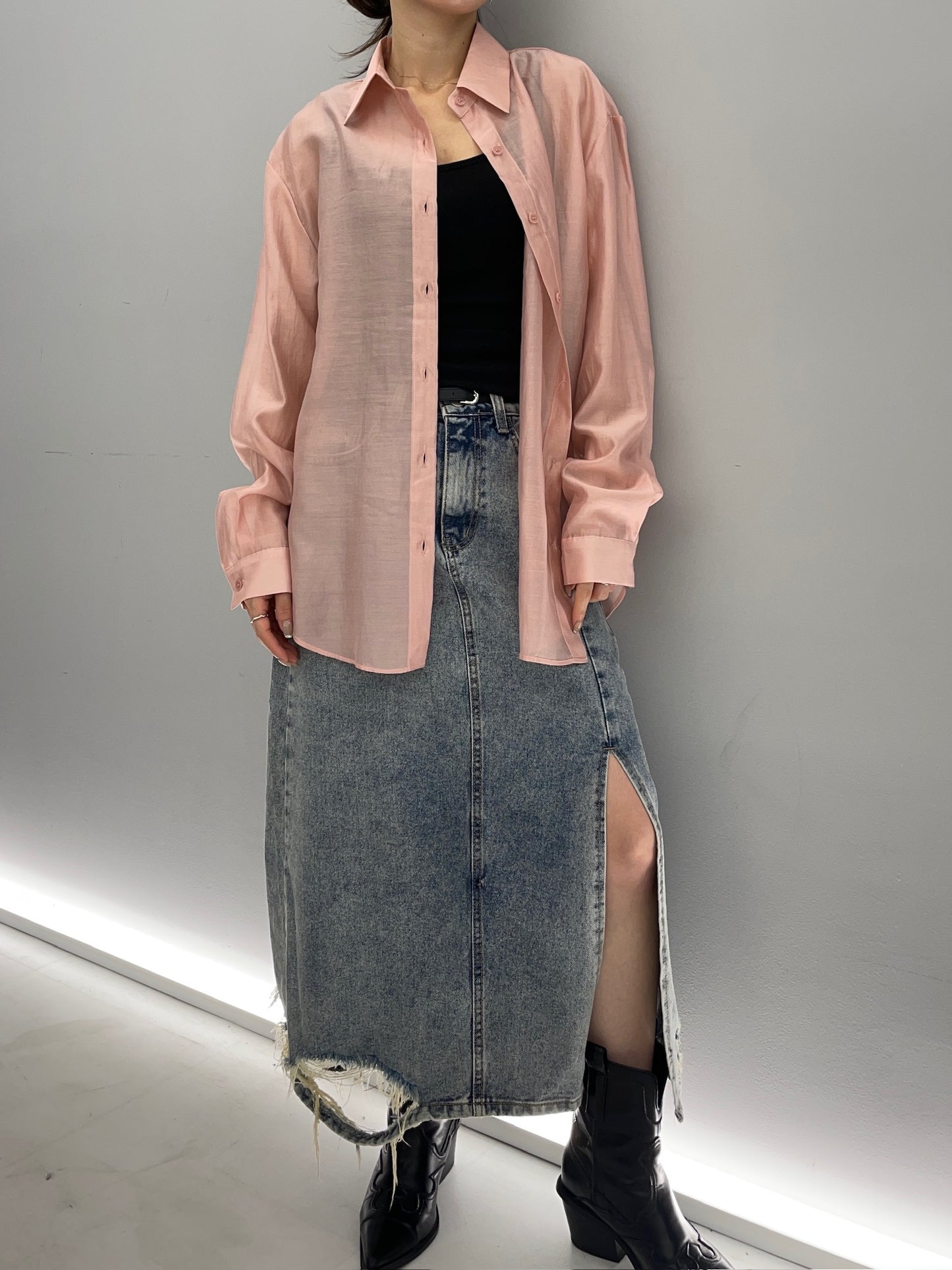 Tencel sheer shirt