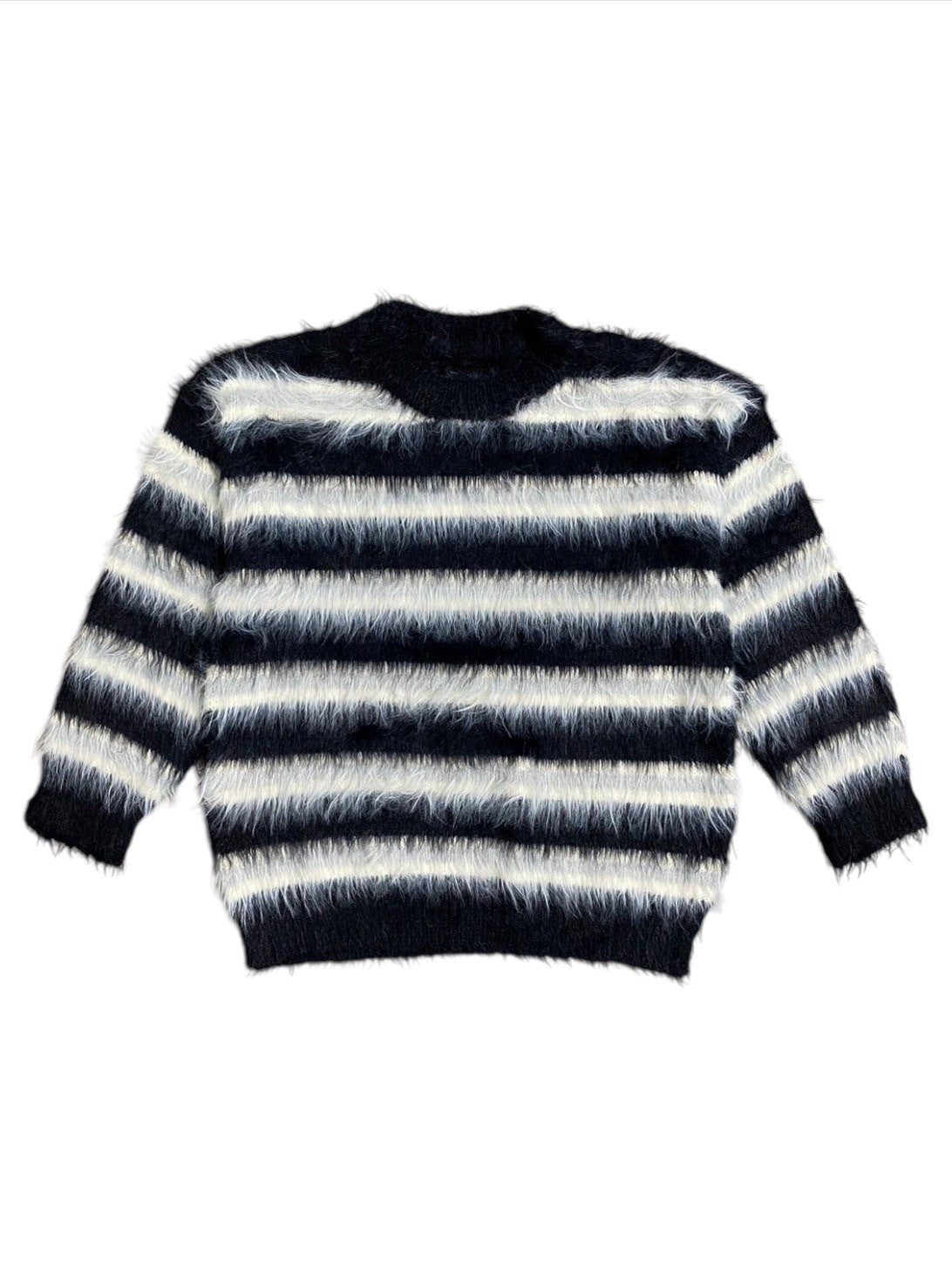 BORDER SHAGGY KNIT