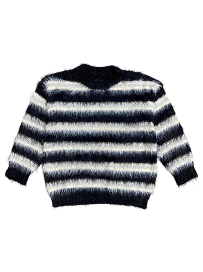 BORDER SHAGGY KNIT
