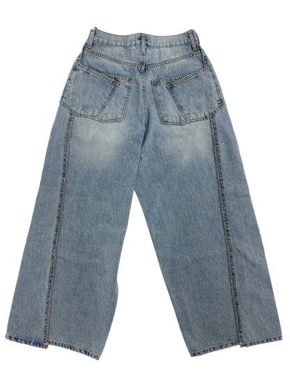 W pocket wide denim