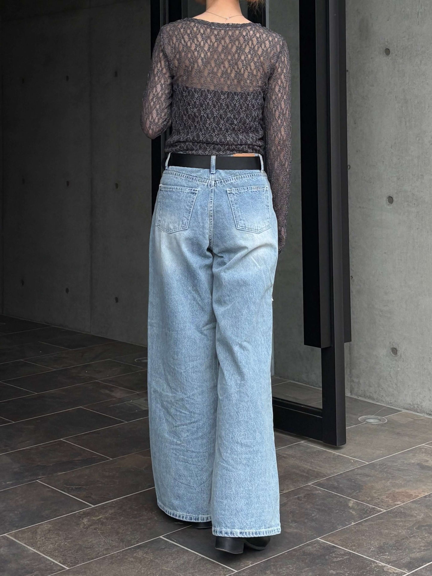 DAMAGE WIDE DENIM