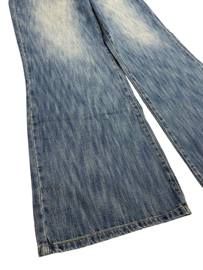 Straight wide wash jeans