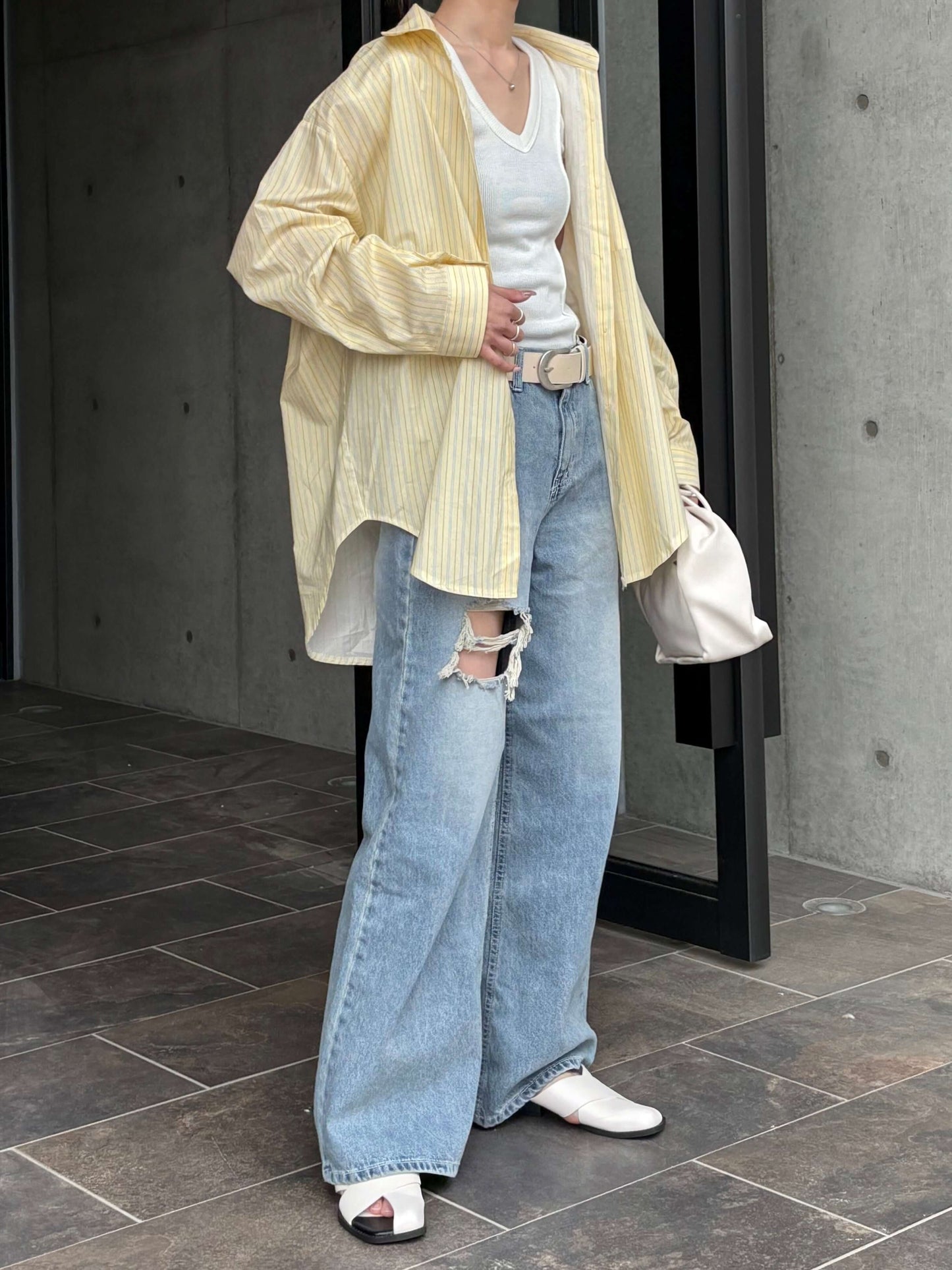 DAMAGE WIDE DENIM