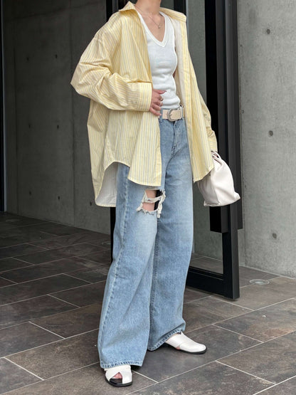 DAMAGE WIDE DENIM