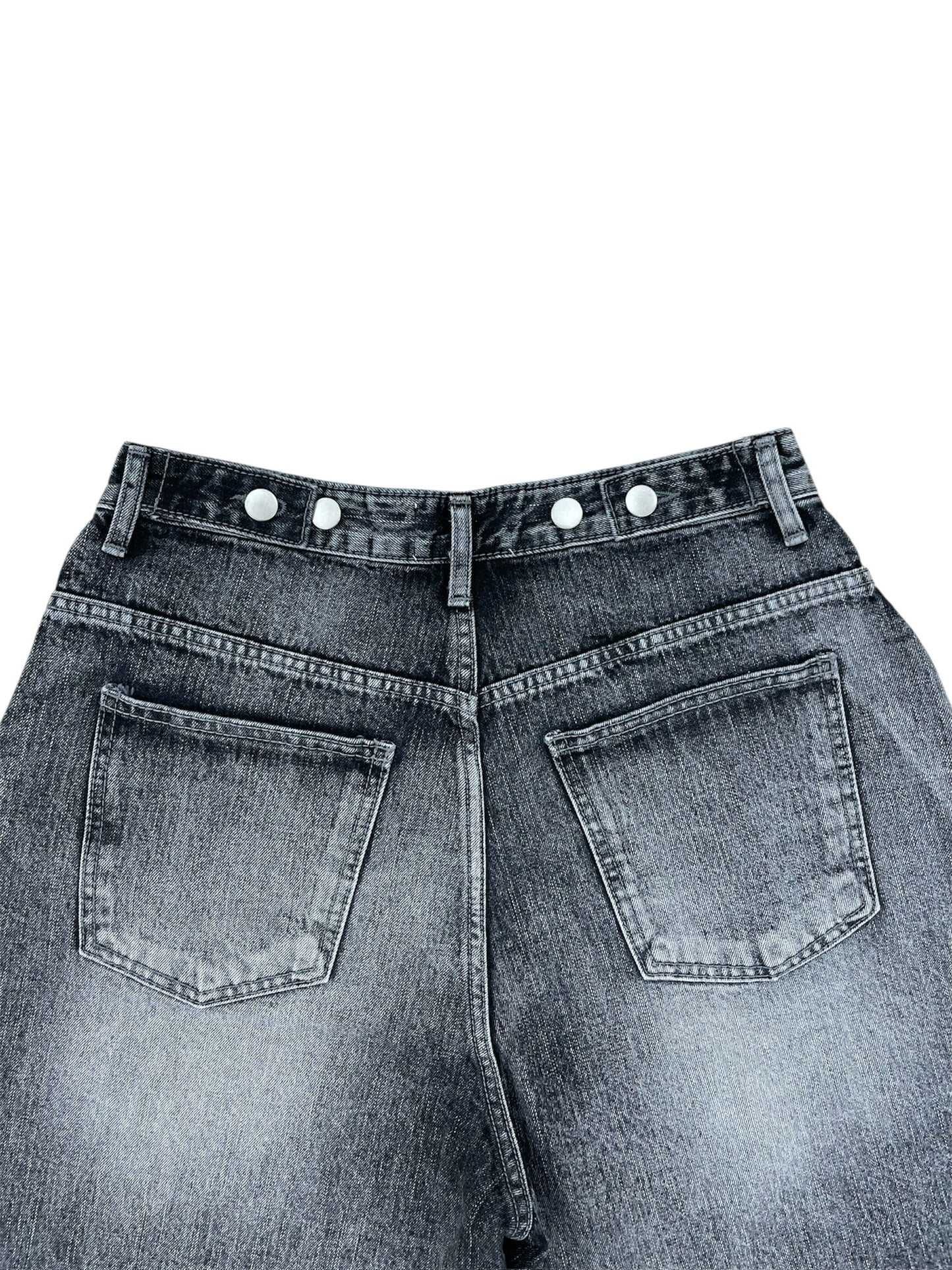 Button design half denim