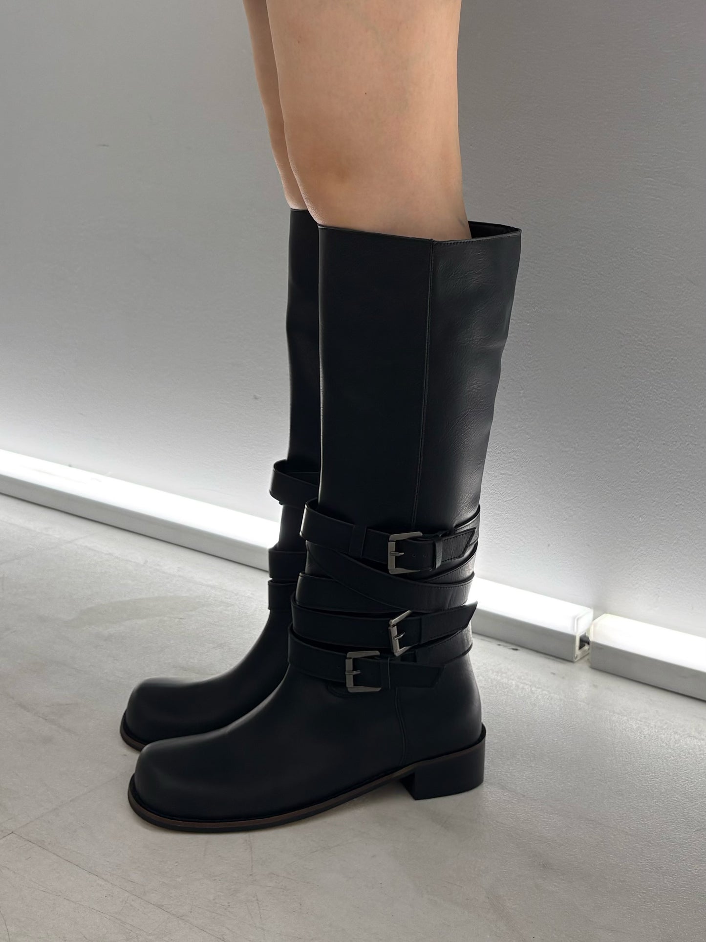 Military strap long boots