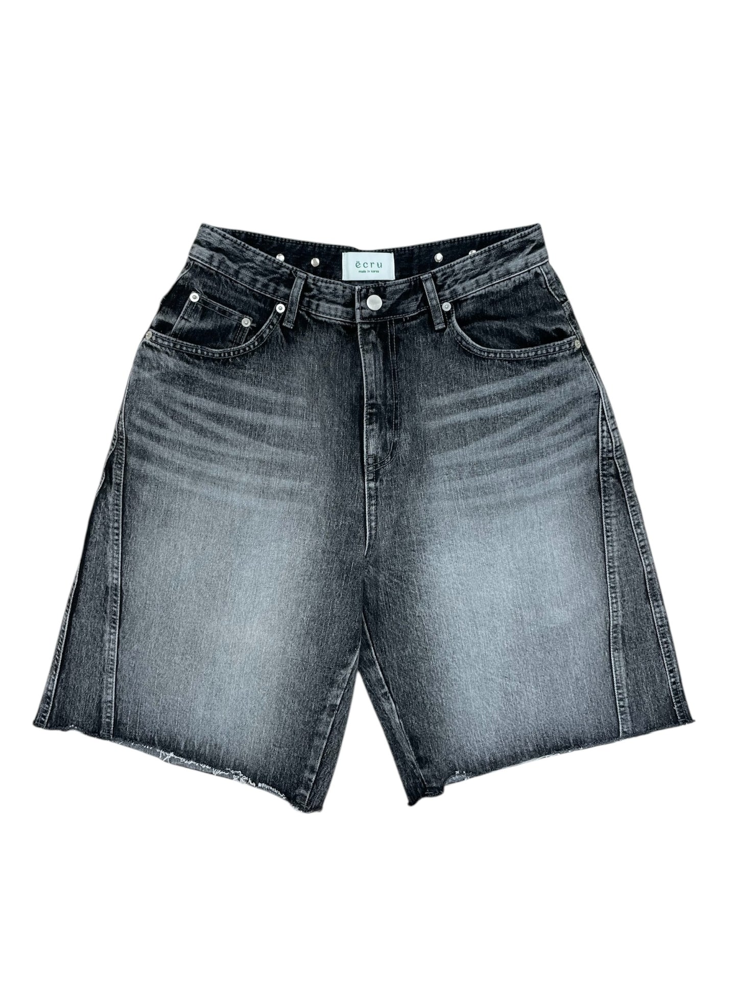 Button design half denim