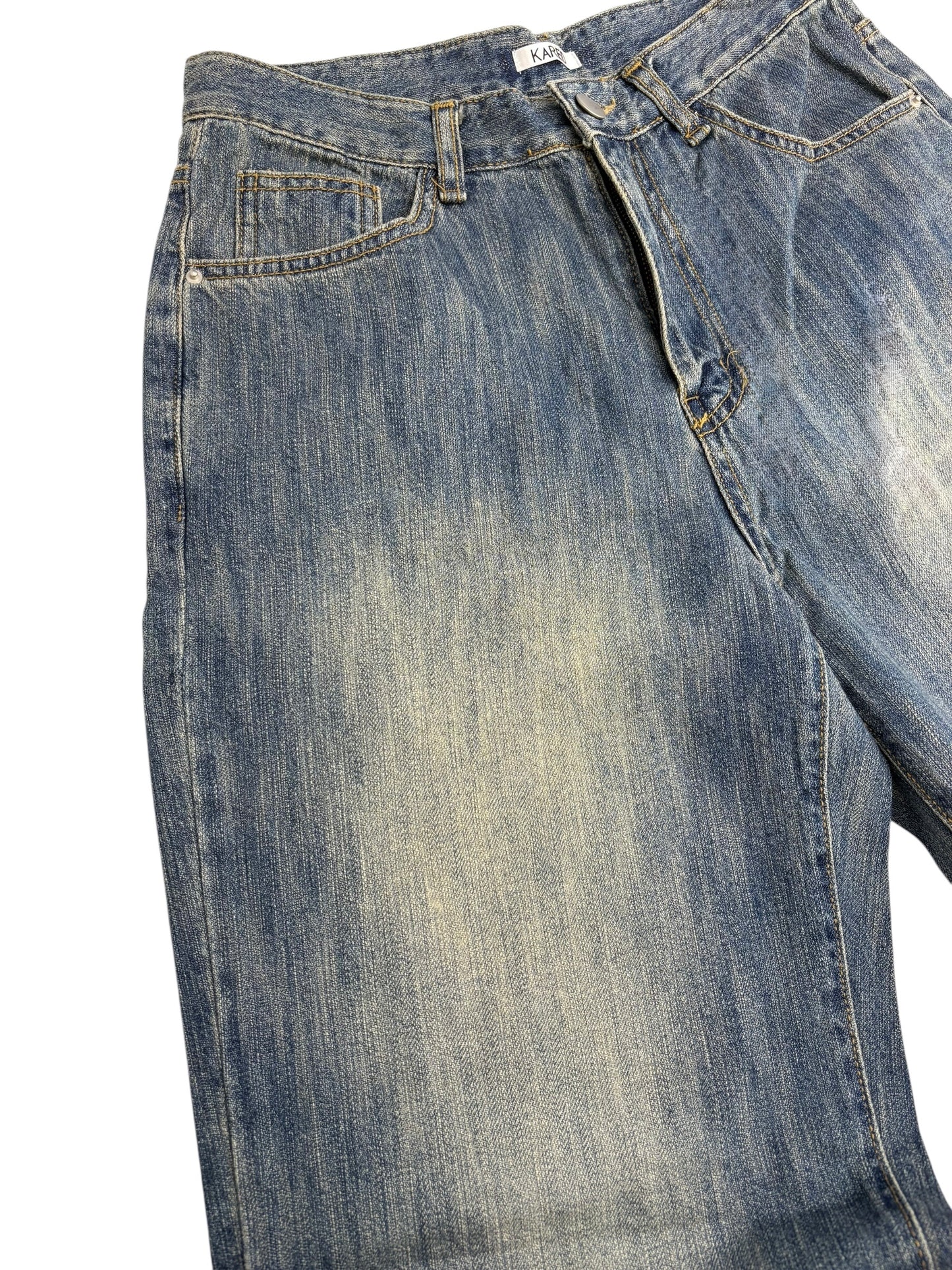 Straight wide wash jeans