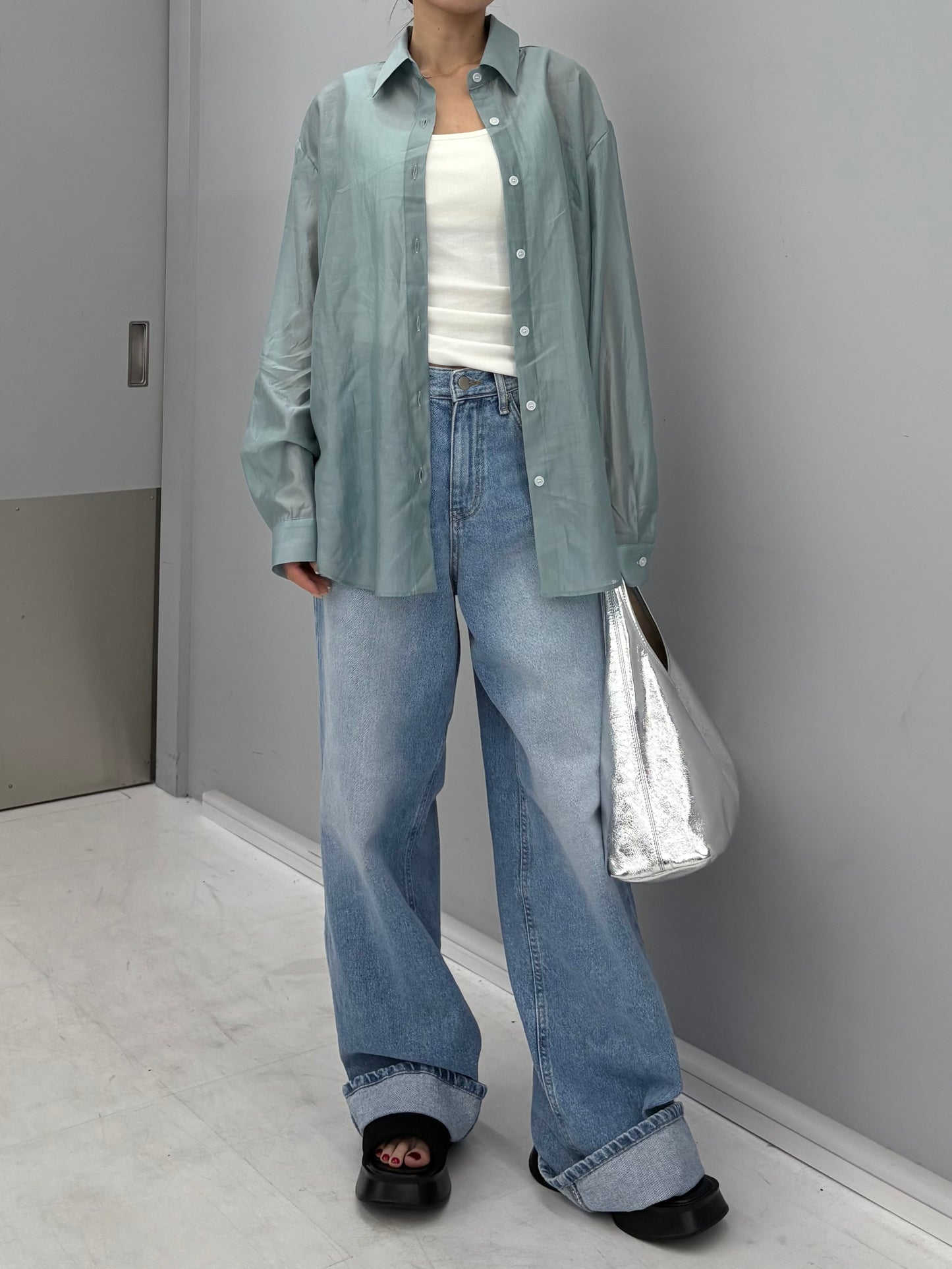 Tencel sheer shirt