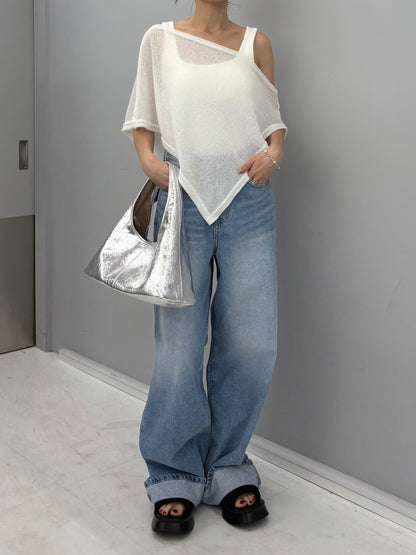 Summer knit poncho
