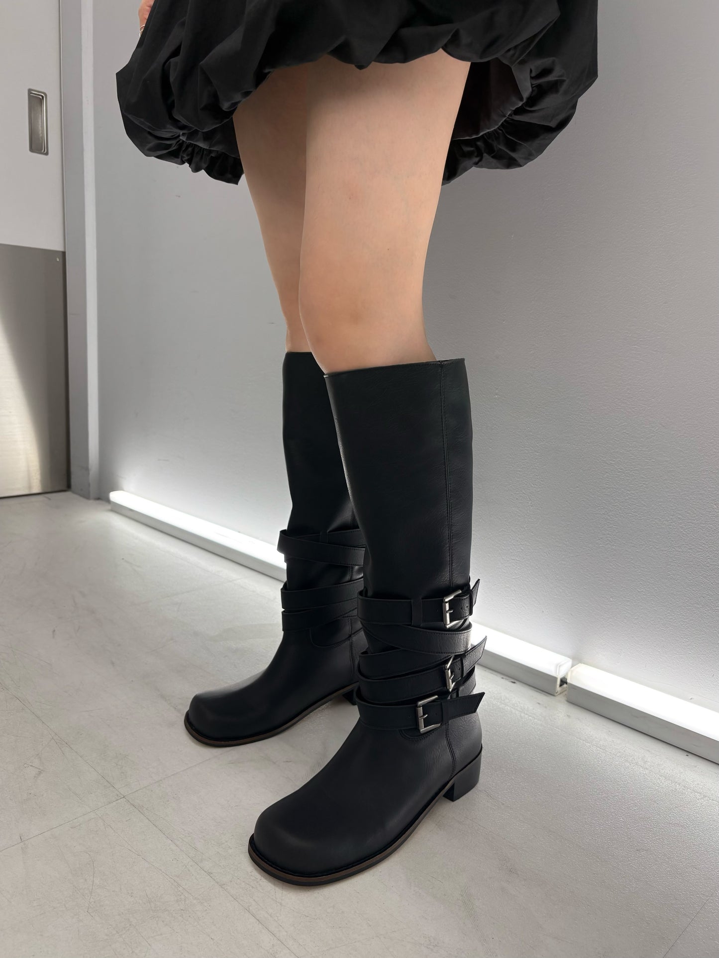 Military strap long boots