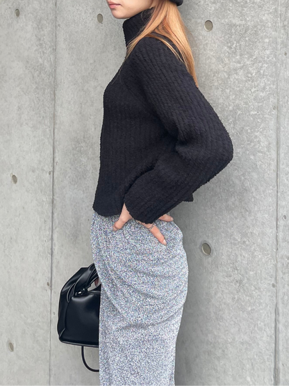 LOOSE TURTLE KNIT TOPS