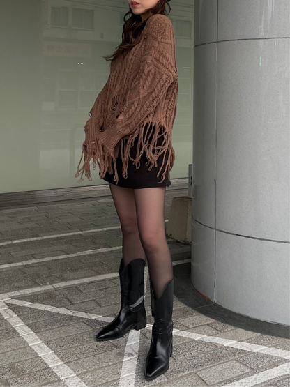 FRINGE OVER KNIT
