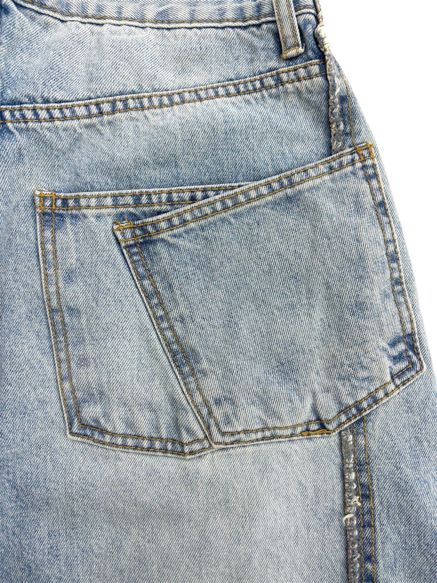 W pocket wide denim
