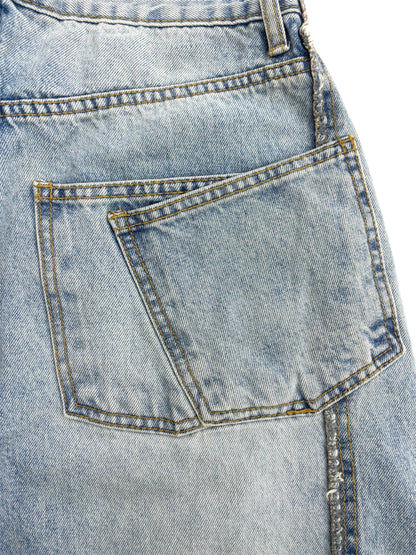 W pocket wide denim