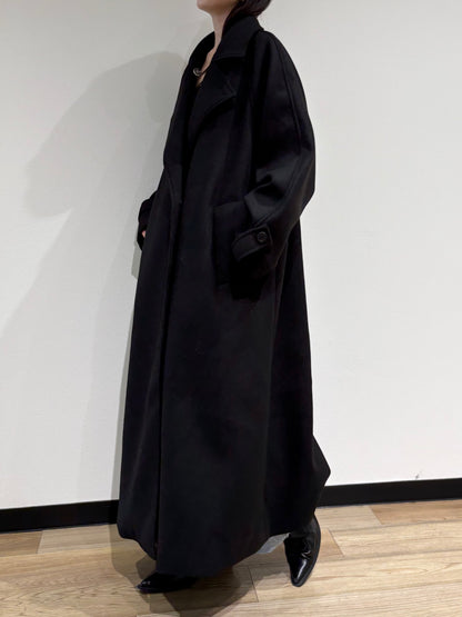 Stand collar wool long coat