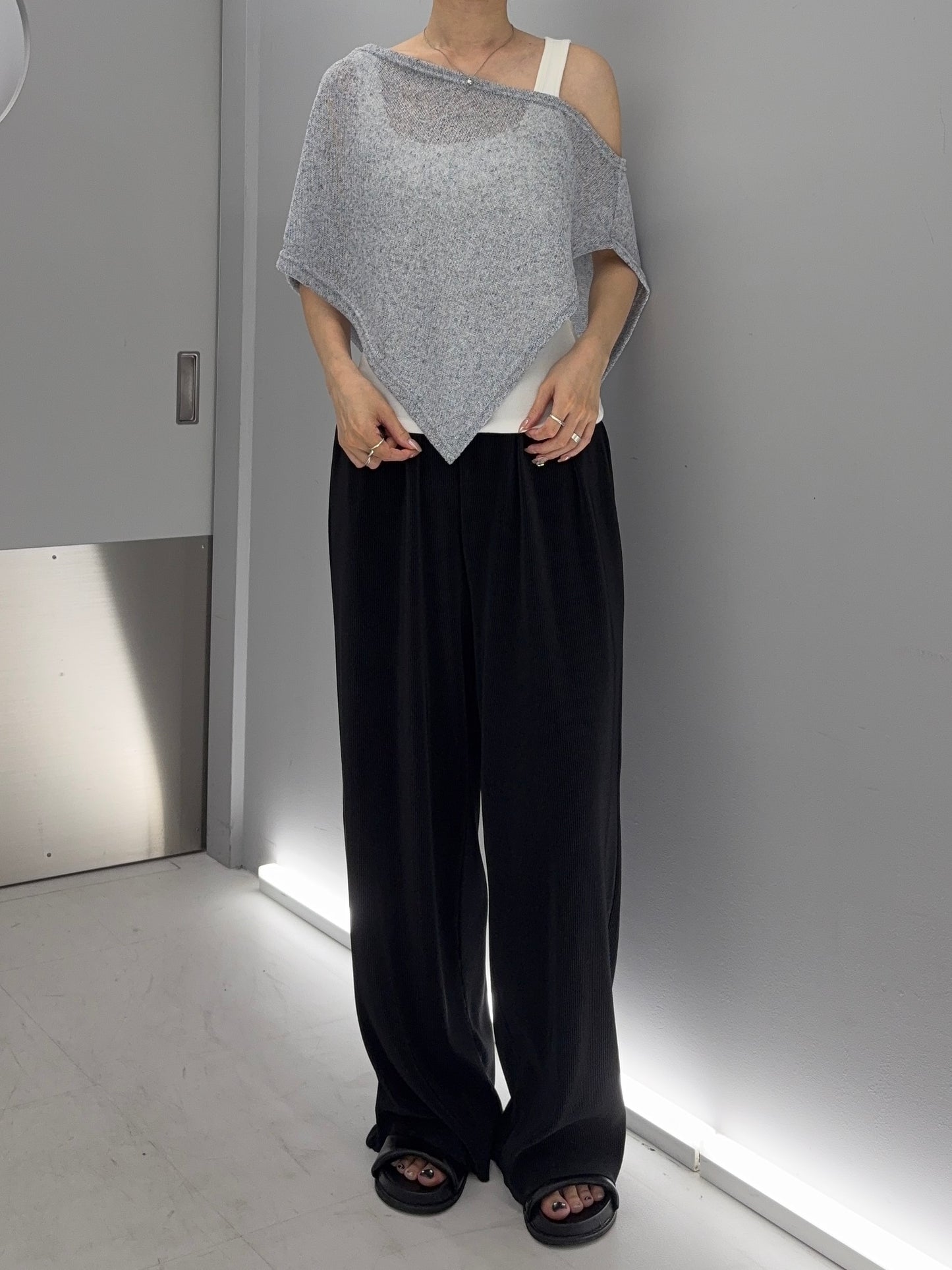 Summer knit poncho