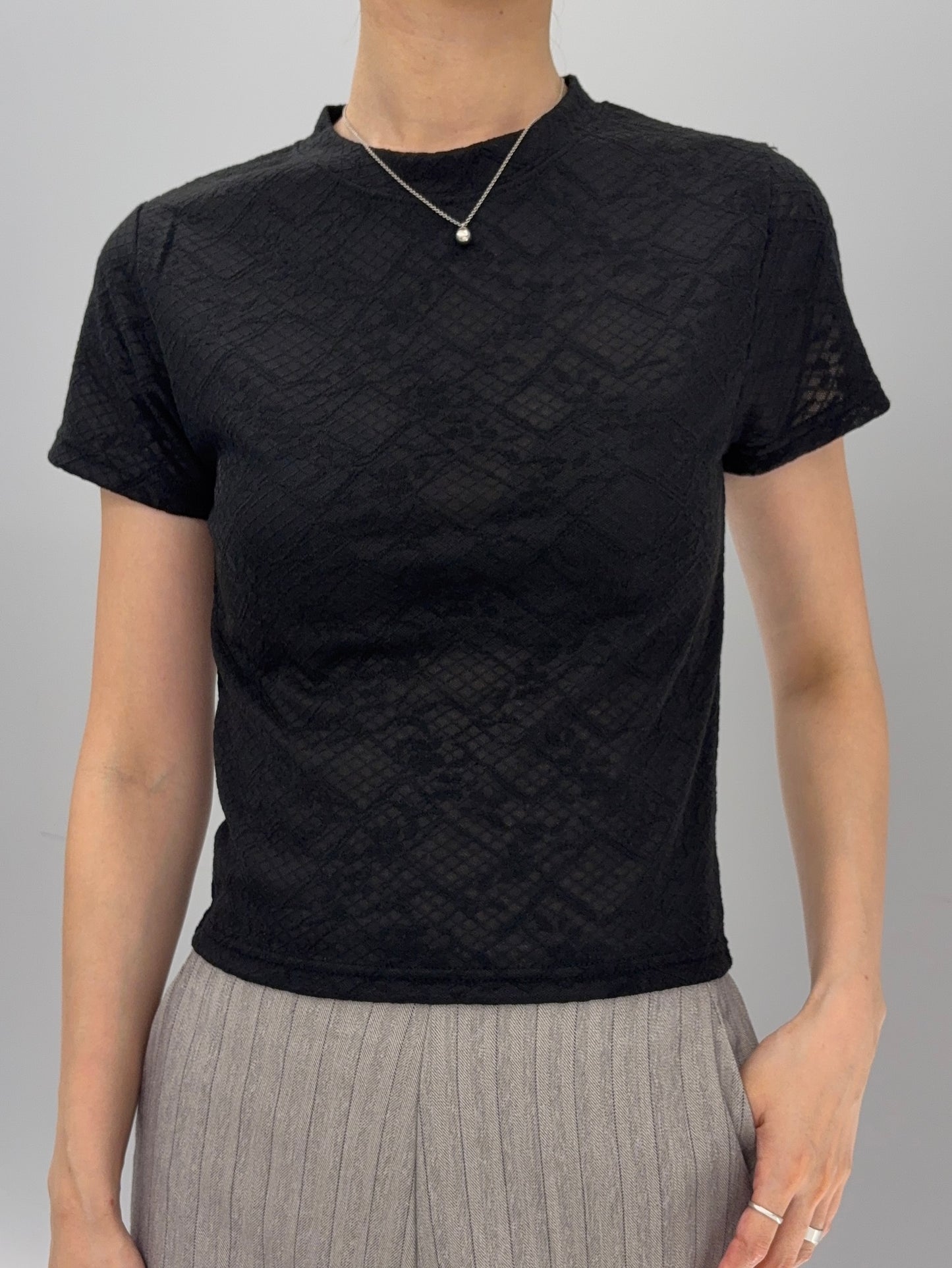 Lace sheer T-shirt