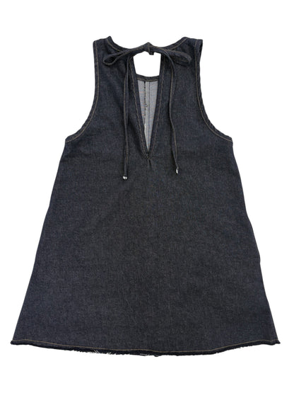Ribbon denim mini op