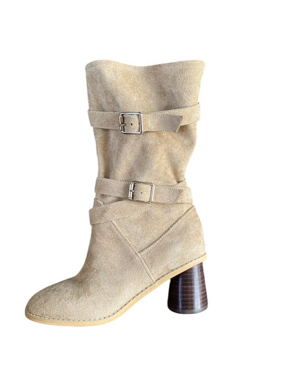 SUEDE BELT ANKLE BOOTS