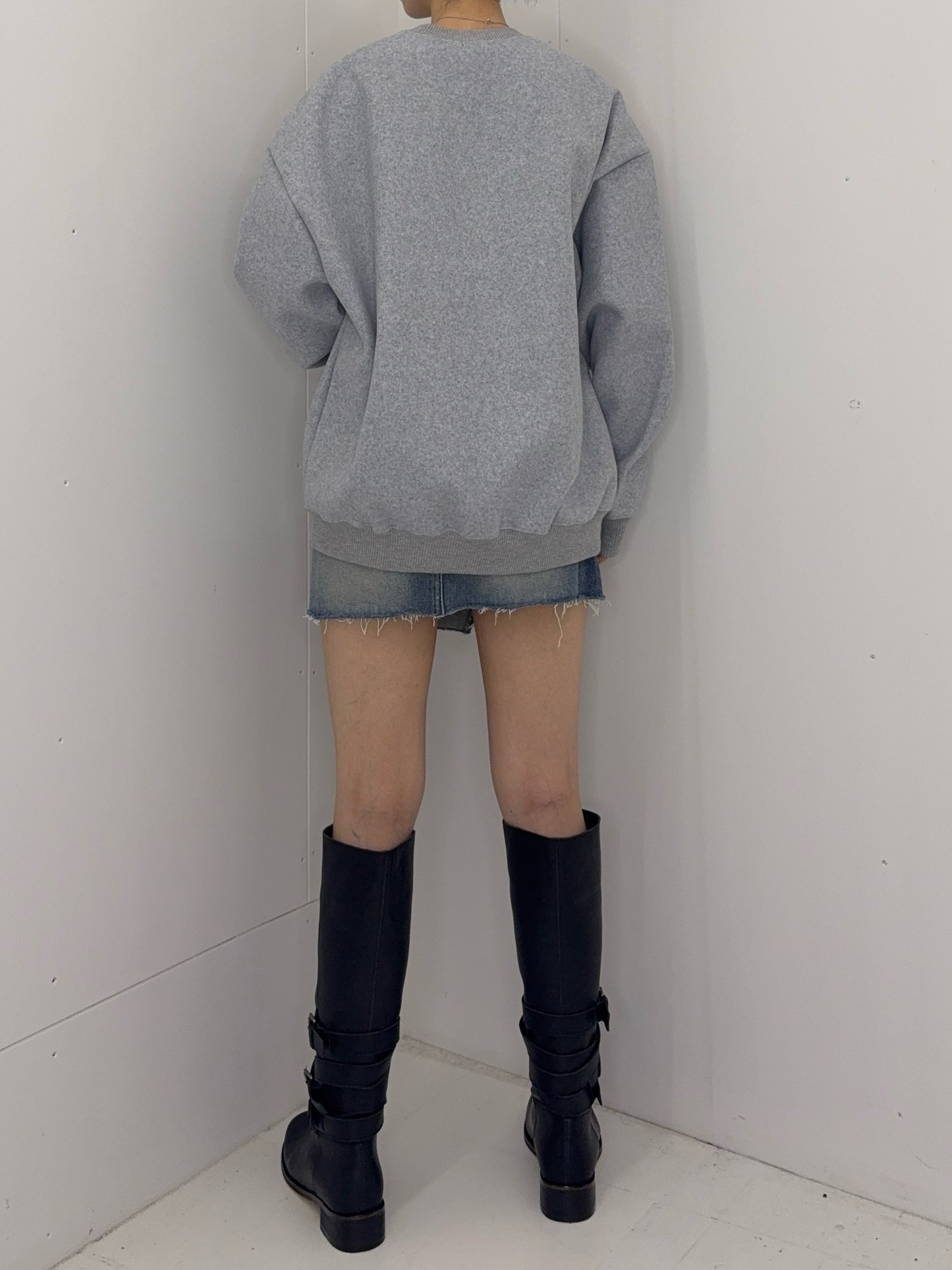 Unbalance denim mini sk