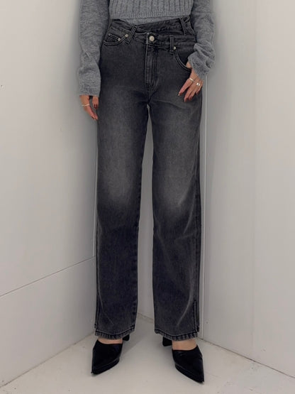 Unbalance h/w straight jeans