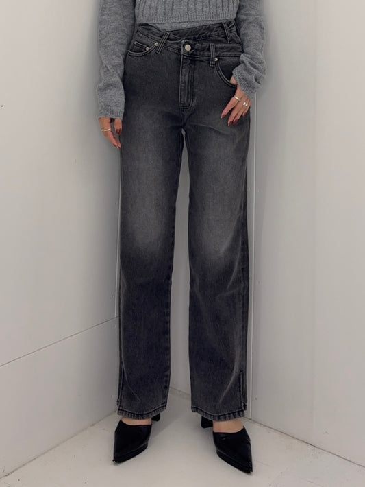 Unbalance h/w straight jeans
