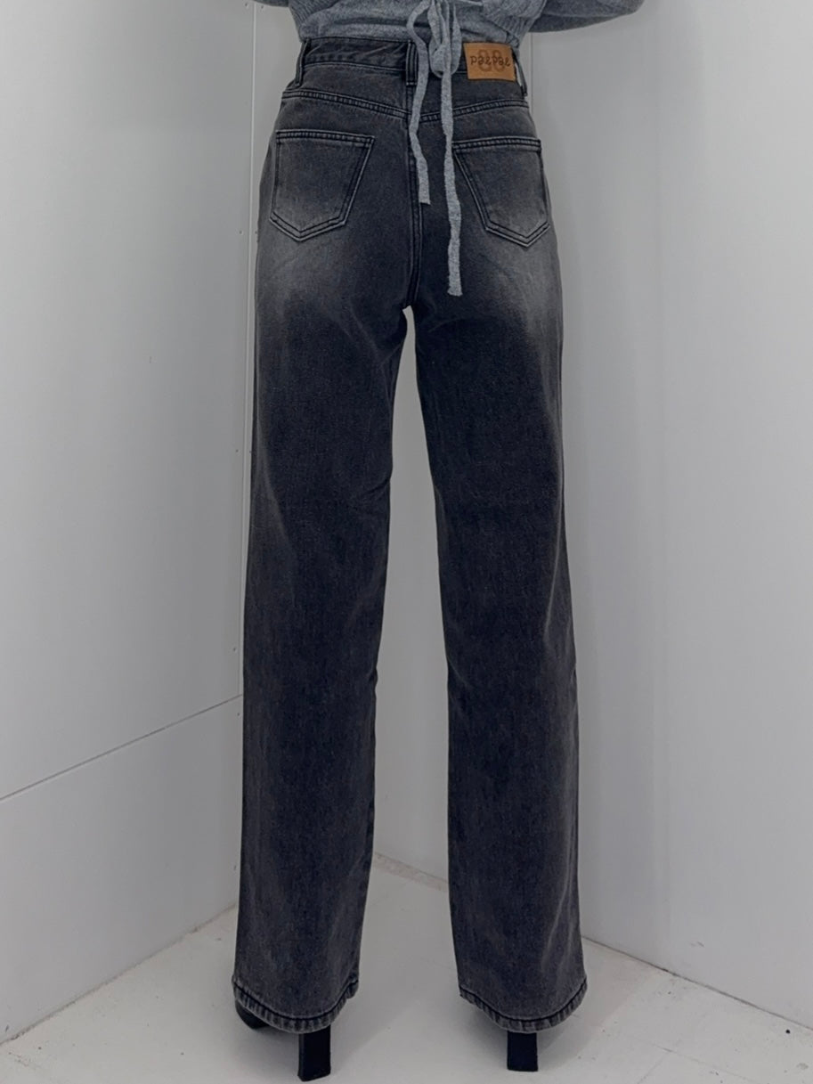 Unbalance h/w straight jeans