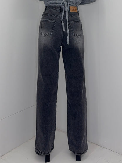 Unbalance h/w straight jeans