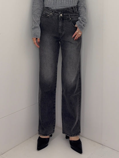 Unbalance h/w straight jeans