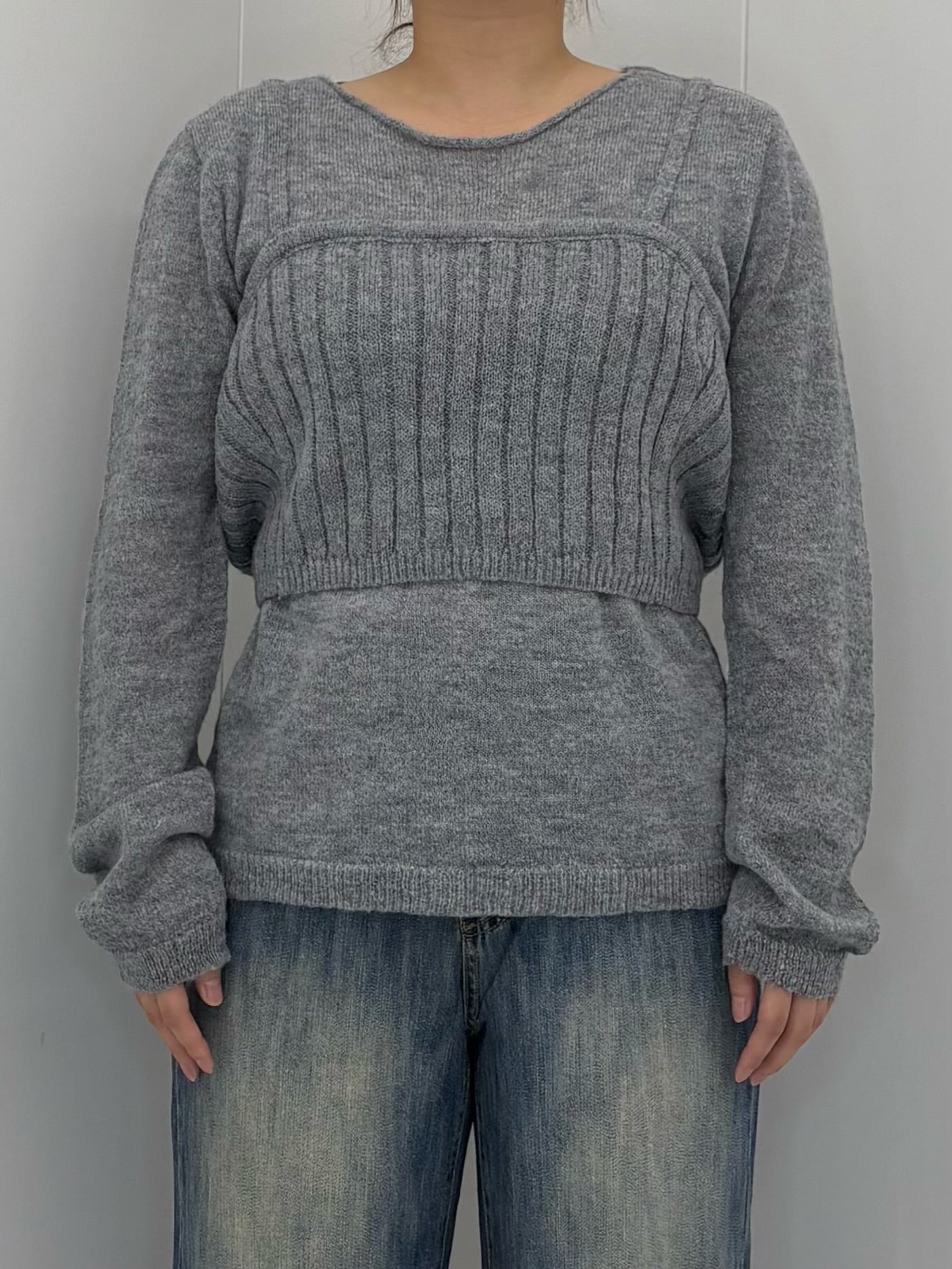 Bustier set knit tops