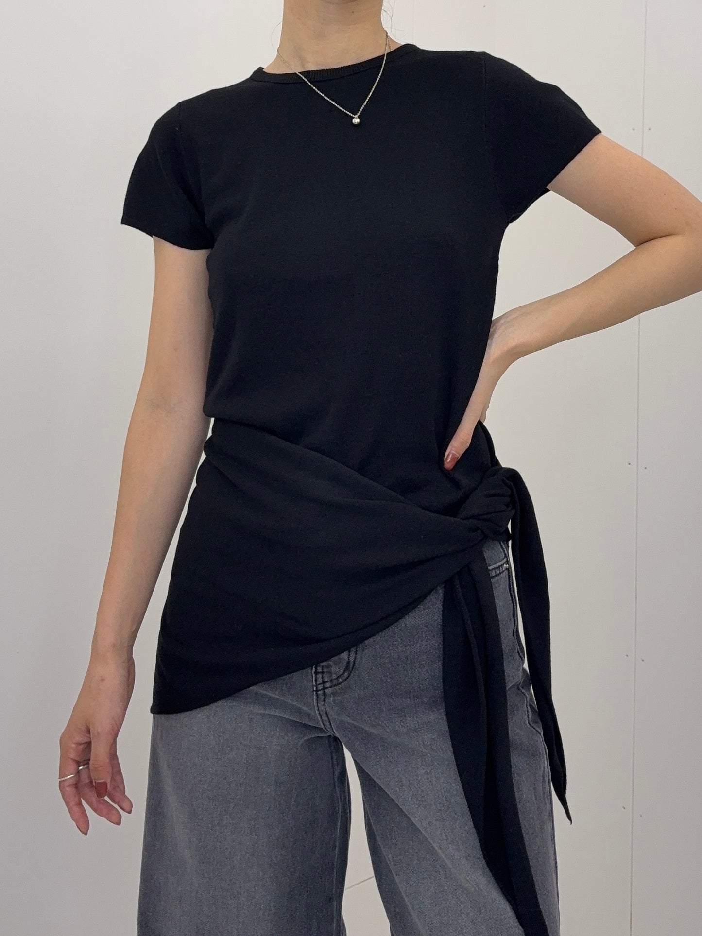 Scarf half knit tops