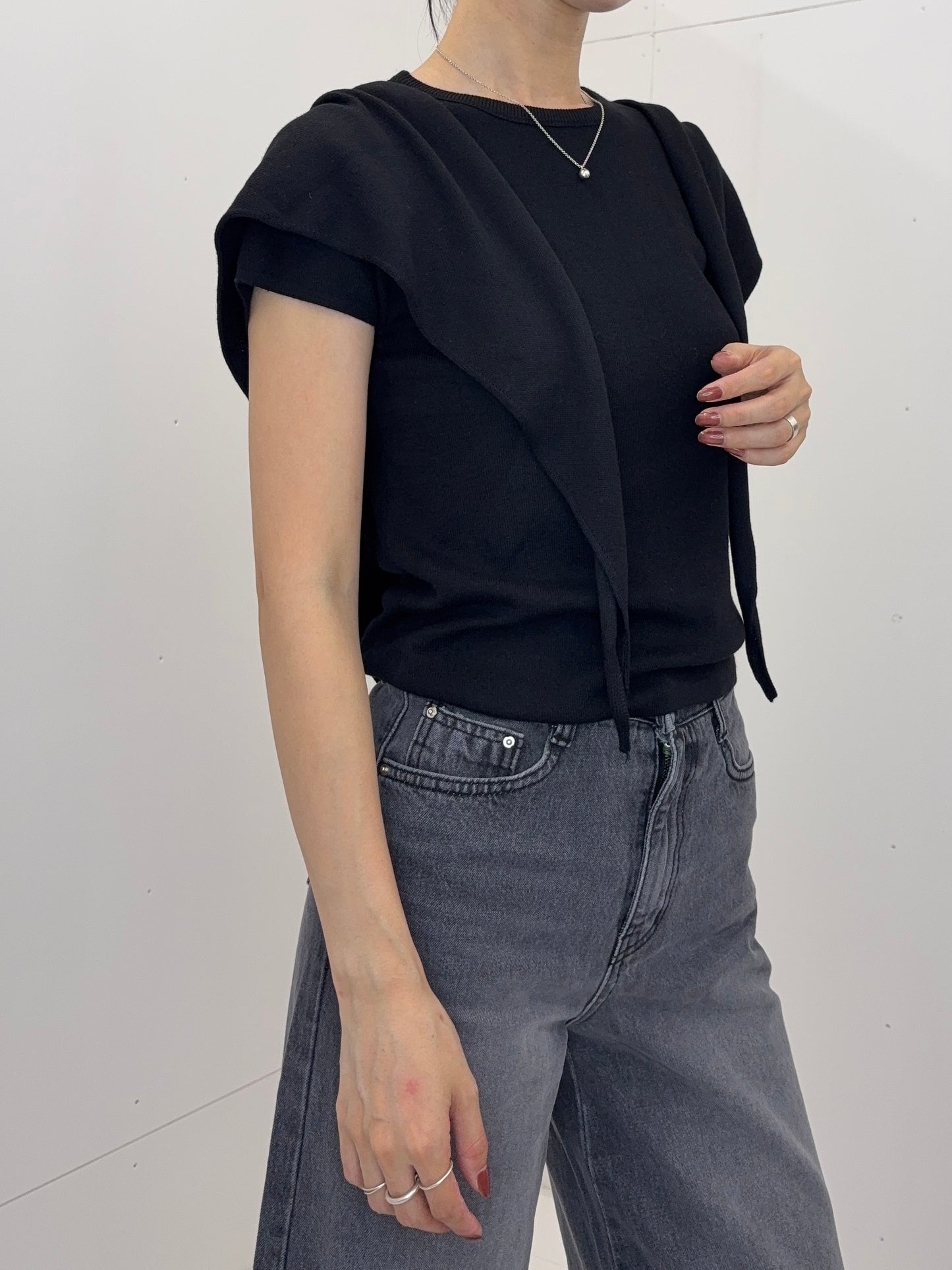 Scarf half knit tops