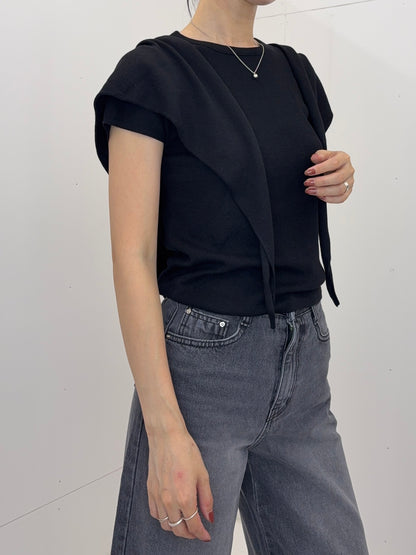 Scarf half knit tops